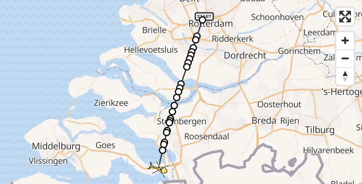 Routekaart van de vlucht: Lifeliner 2 naar Rilland, De IJskelder