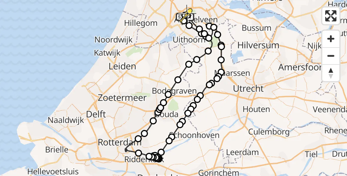 Routekaart van de vlucht: Politieheli naar Schiphol, Thermiekstraat