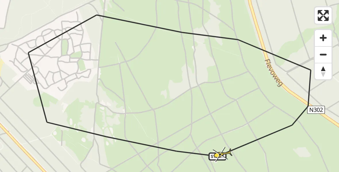 Routekaart van de vlucht: Politieheli naar Ermelo, Camping de Paalberg