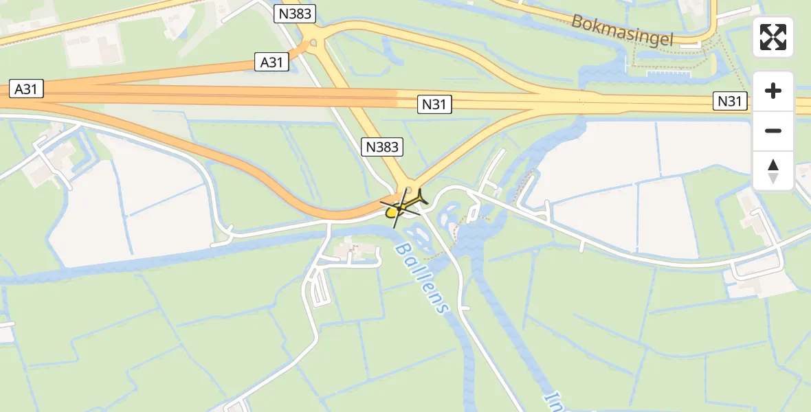 Routekaart van de vlucht: Lifeliner 4 naar Marsum