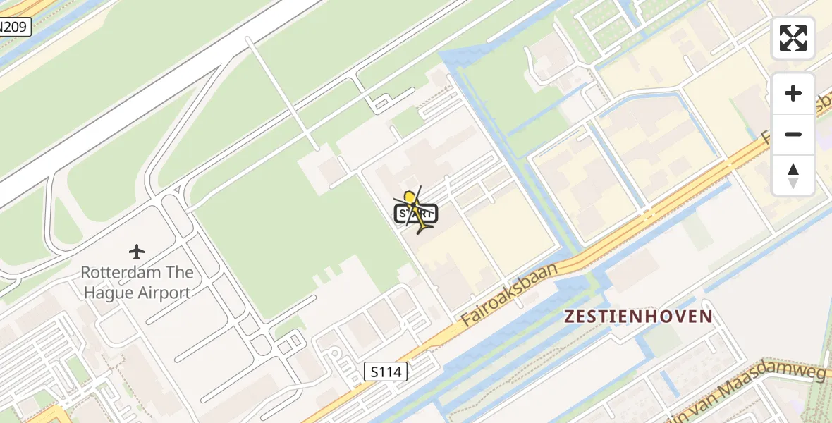 Routekaart van de vlucht: Lifeliner 2 naar Rotterdam The Hague Airport, Brandenburgbaan