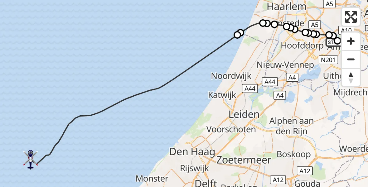 Vluchtroute Politiehelikopter Schiphol - , 24 november 2025, 19:34