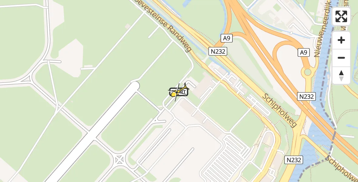 Routekaart van de vlucht: Politieheli naar Schiphol, Thermiekstraat