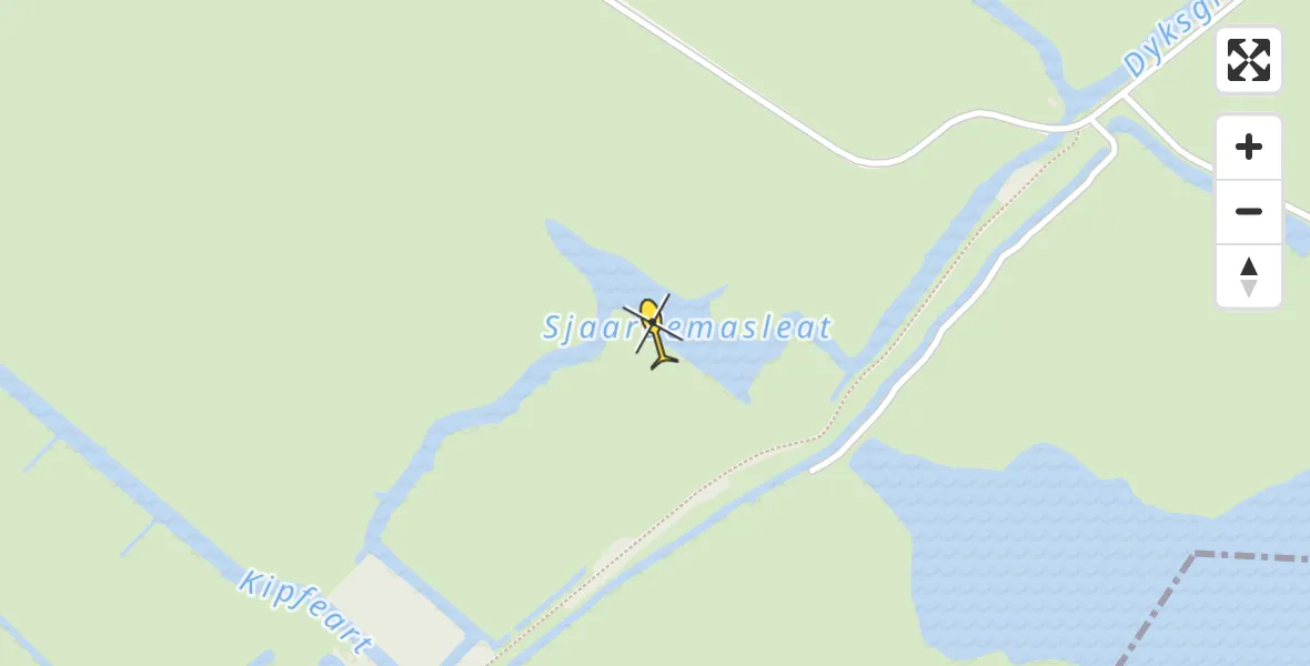 Routekaart van de vlucht: Ambulancehelikopter naar Offingawier