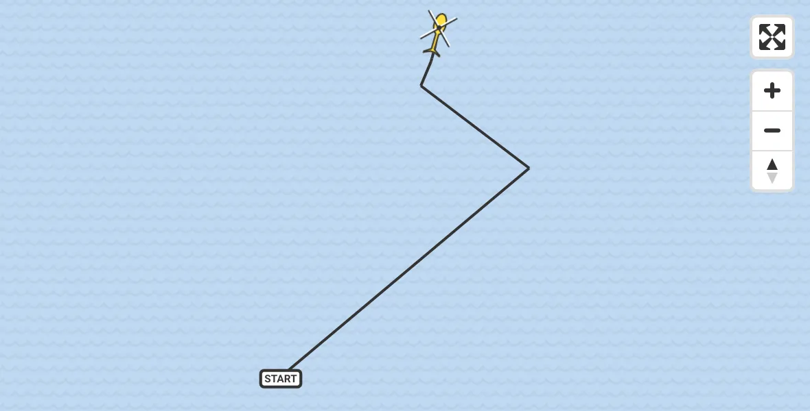 Routekaart van de vlucht: Kustwachthelikopter naar 