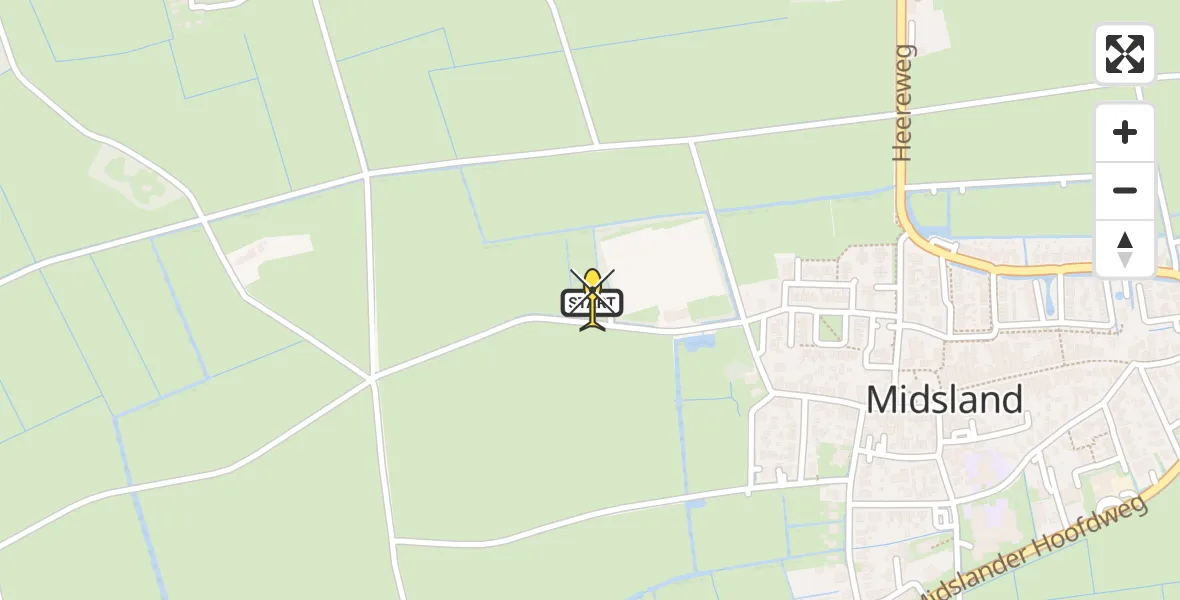 Routekaart van de vlucht: Ambulancehelikopter naar Midsland, Kallandspad