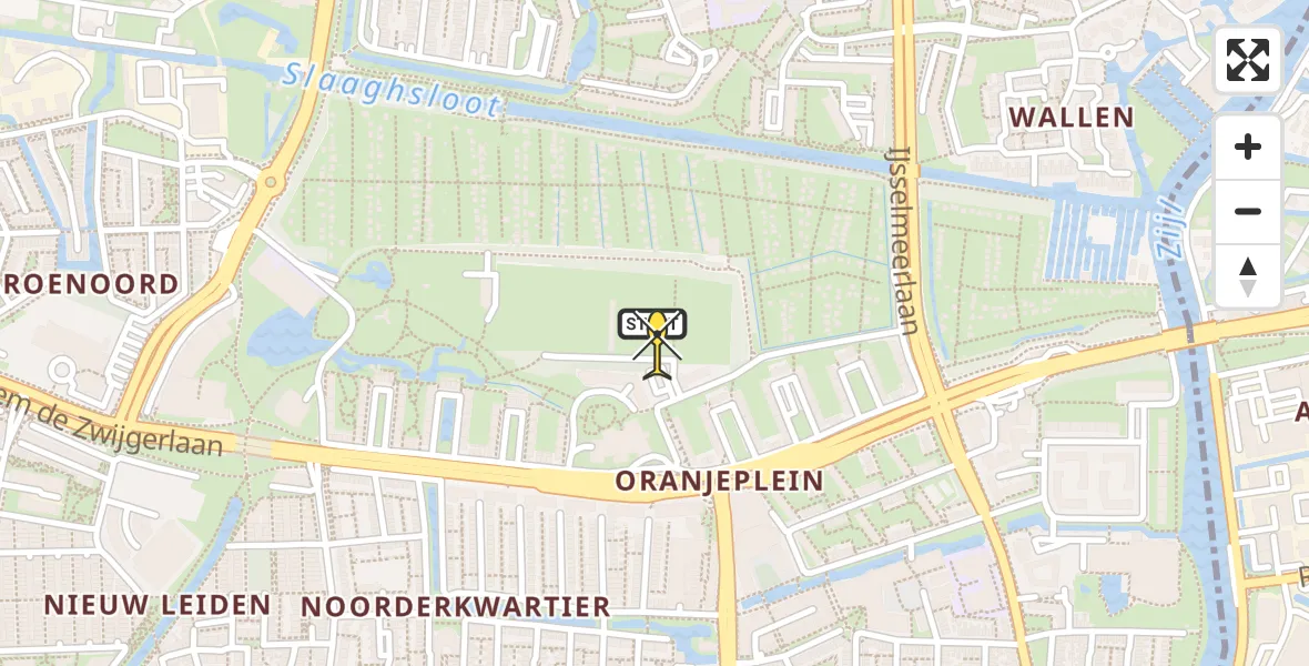 Routekaart van de vlucht: Lifeliner 2 naar Leiden, Pieter Bothstraat