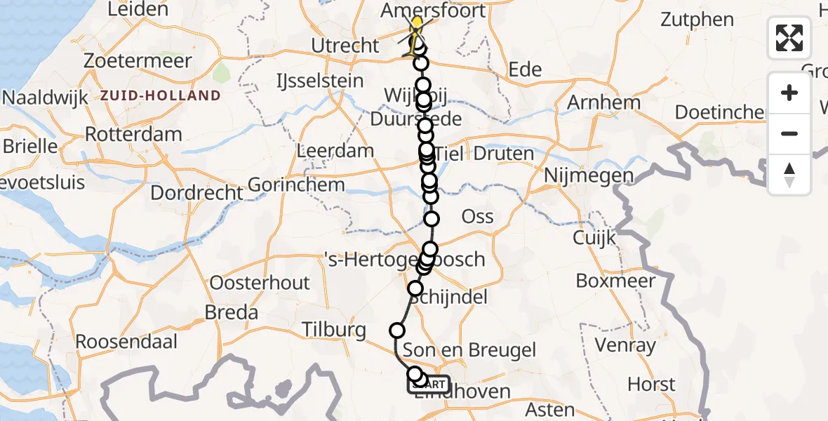 Routekaart van de vlucht: Politieheli naar Leusden, Scherpenering