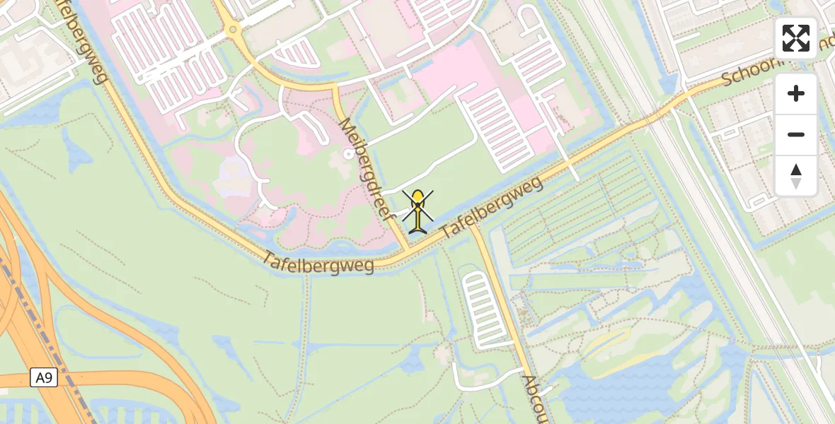 Routekaart van de vlucht: Lifeliner 1 naar Academisch Medisch Centrum (AMC)