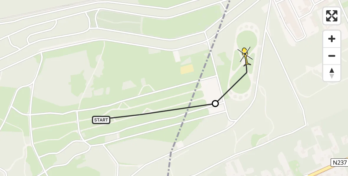 Routekaart van de vlucht: Politieheli naar Amersfoort, Barchman Wuytierslaan