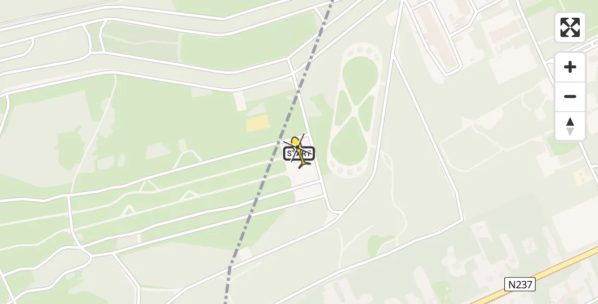 Routekaart van de vlucht: Politieheli naar Amersfoort, Barchman Wuytierslaan