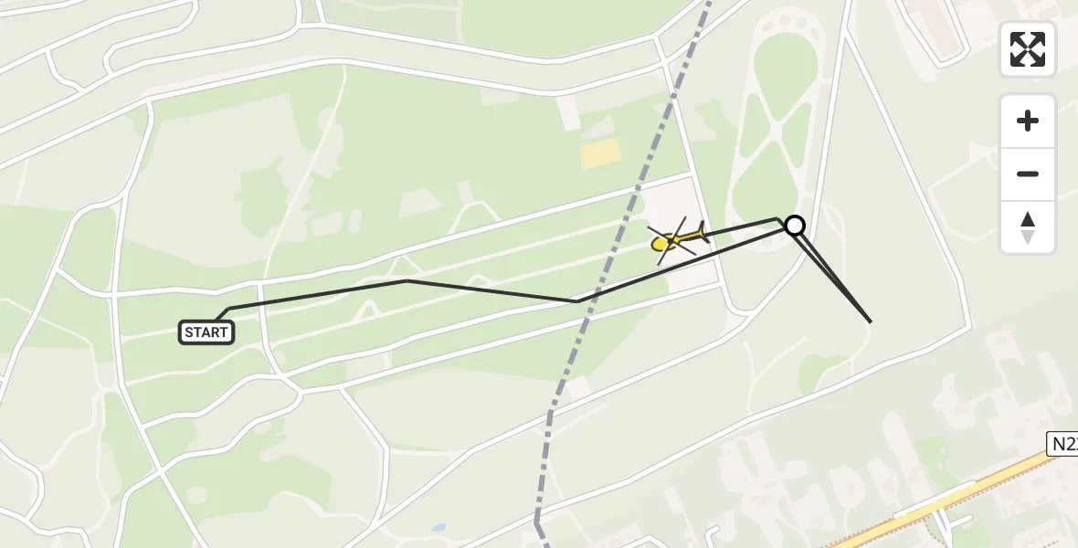 Routekaart van de vlucht: Politieheli naar Amersfoort, Utrechtseweg