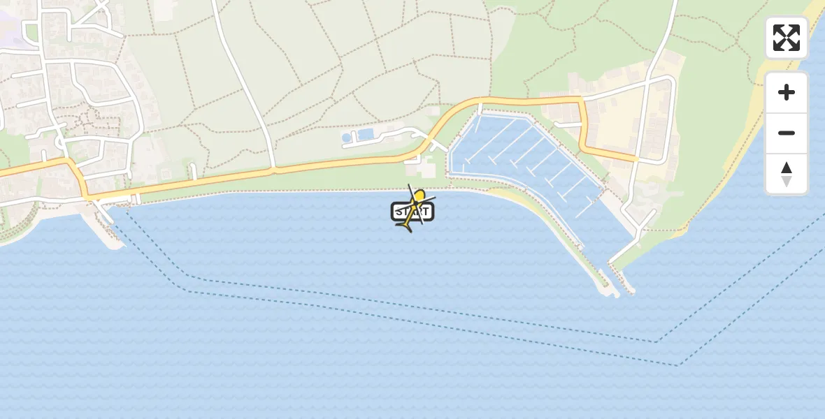 Routekaart van de vlucht: Ambulancehelikopter naar Vlieland Heliport, Havenweg