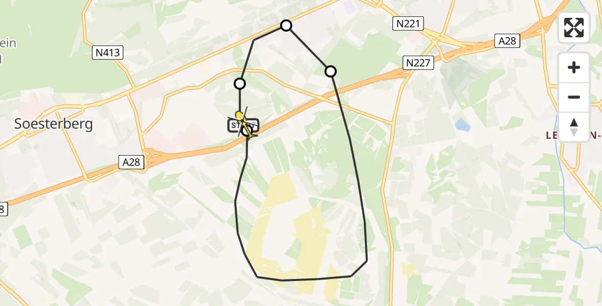 Routekaart van de vlucht: Politiehelikopter naar Amersfoort, Amersfoortsestraat