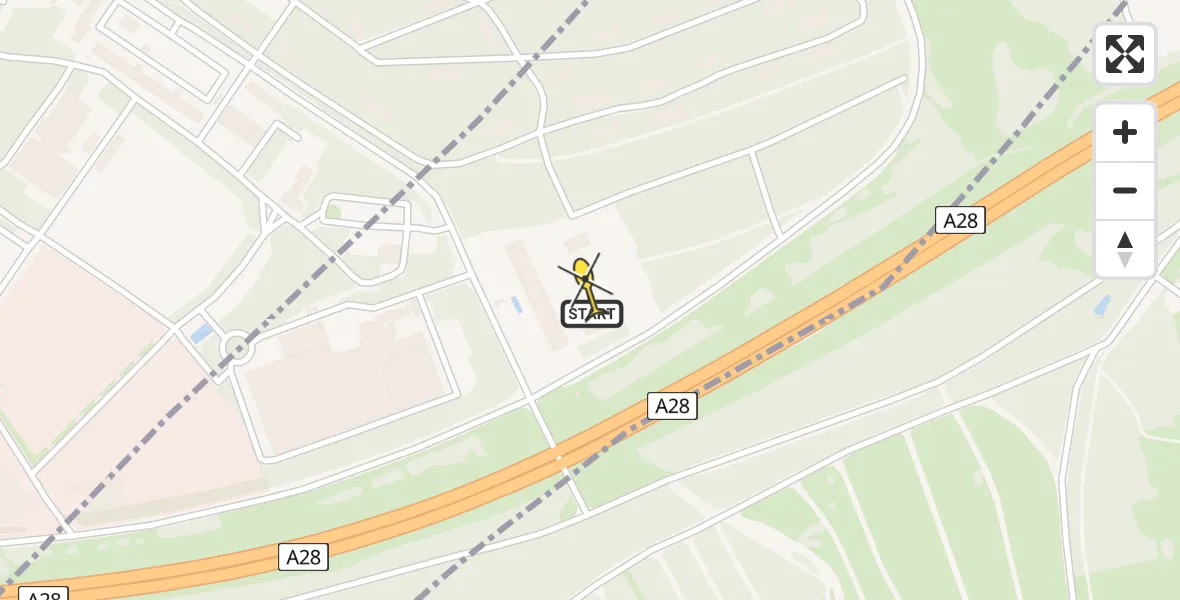 Routekaart van de vlucht: Politiehelikopter naar Amersfoort, Het Zeisterspoor