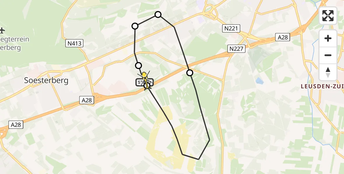 Routekaart van de vlucht: Politiehelikopter naar Amersfoort, Amersfoortsestraat