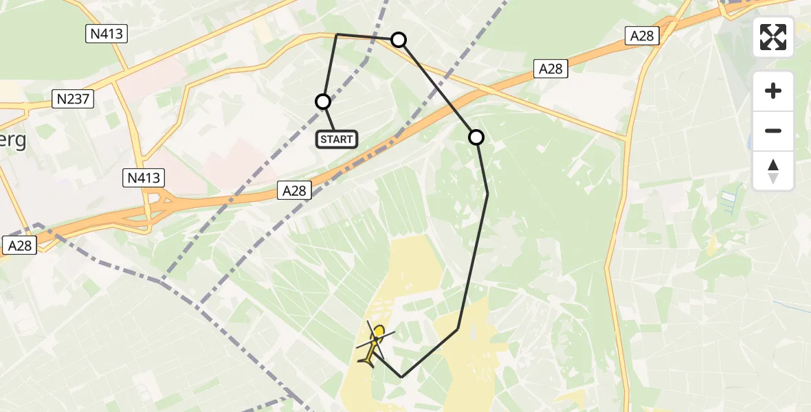 Routekaart van de vlucht: Politieheli naar Leusden, Het Zeisterspoor