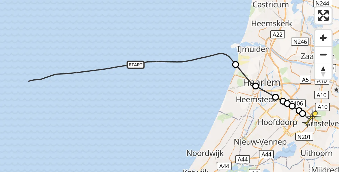 Routekaart van de vlucht: Politieheli naar Schiphol, Thermiekstraat