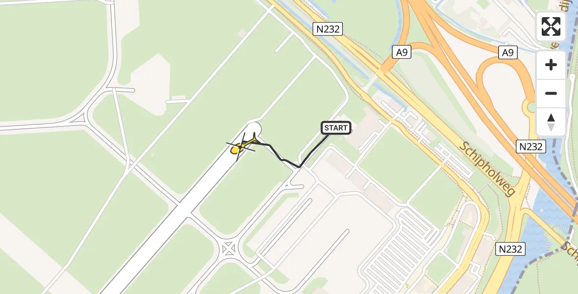 Vluchtroute Politiehelikopter van Schiphol naar Schiphol