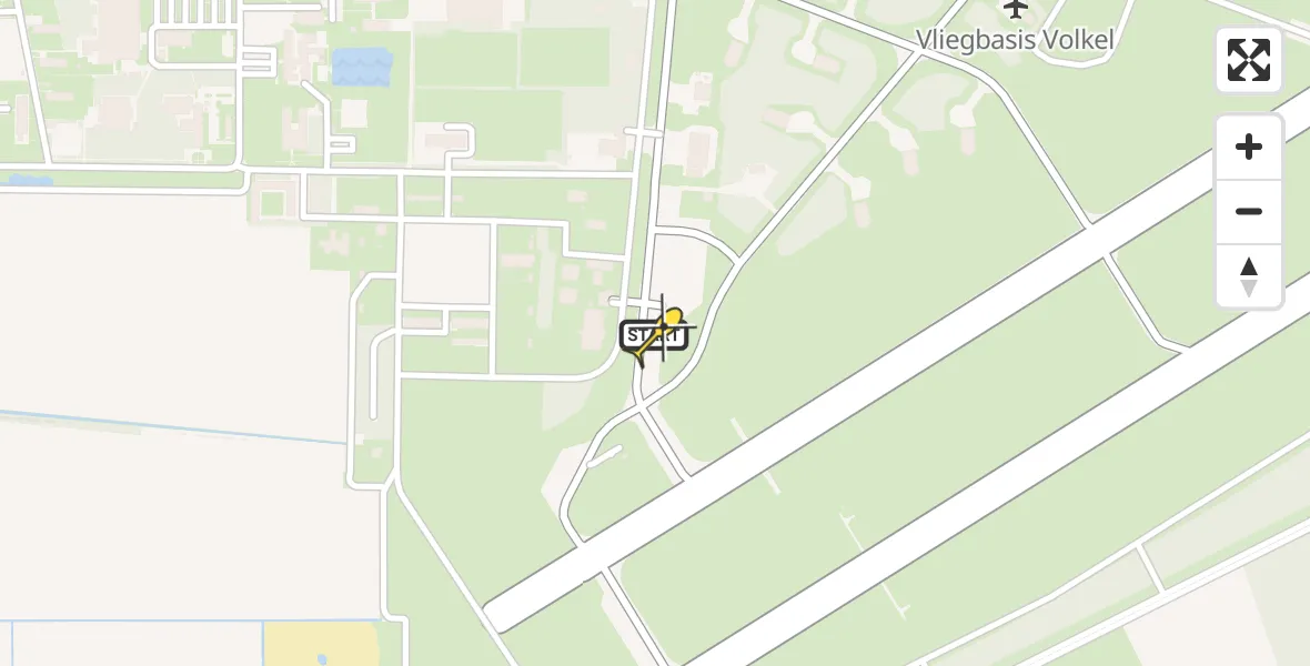 Routekaart van de vlucht: Politiehelikopter naar Vliegbasis Volkel, Zeelandsedijk