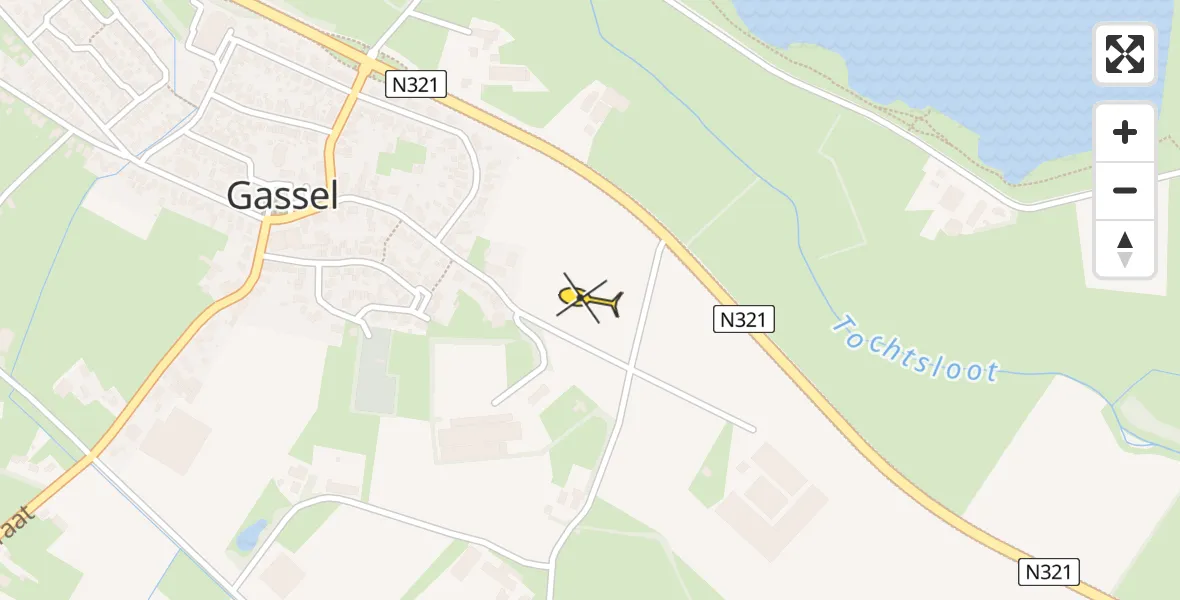 Routekaart van de vlucht: Politieheli naar Gassel