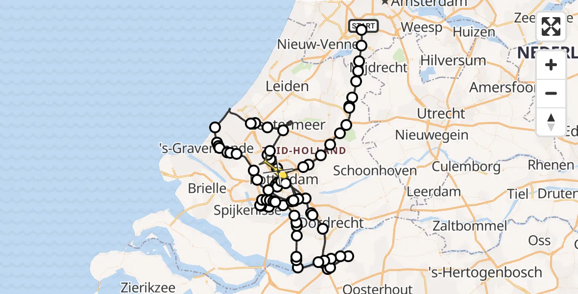 Routekaart van de vlucht: Politieheli naar Rotterdam The Hague Airport, Westerkimweg
