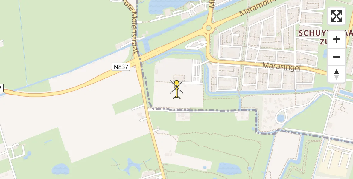 Routekaart van de vlucht: Lifeliner 3 naar Arnhem