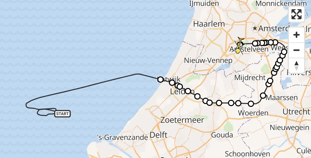Routekaart van de vlucht: Politieheli naar Schiphol, Loevesteinse Randweg