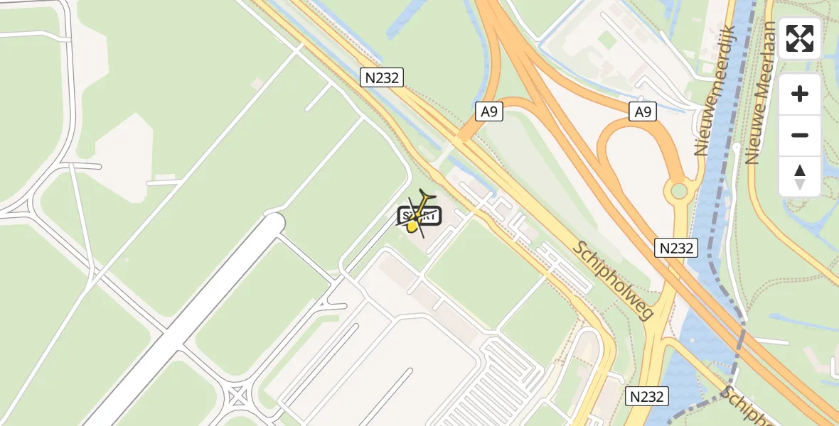 Vluchtroute Politiehelikopter van Schiphol naar Schiphol