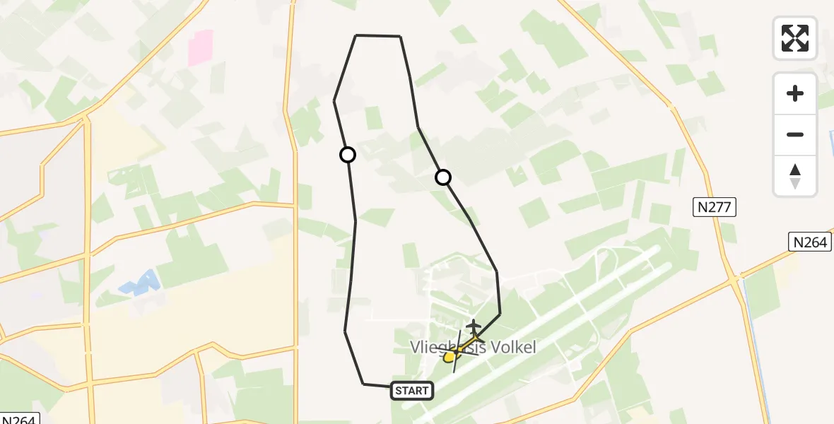 Routekaart van de vlucht: Lifeliner 3 naar Vliegbasis Volkel, Zeelandsedijk