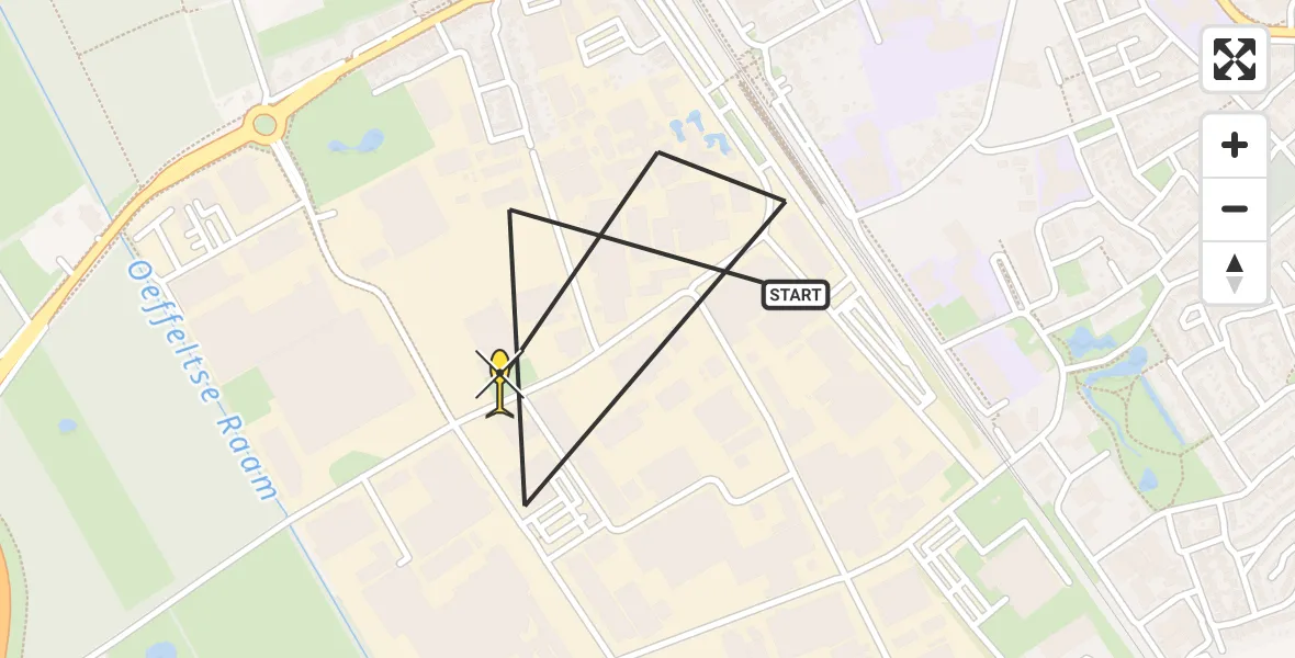 Routekaart van de vlucht: Lifeliner 3 naar Boxmeer, Wim de Körverstraat