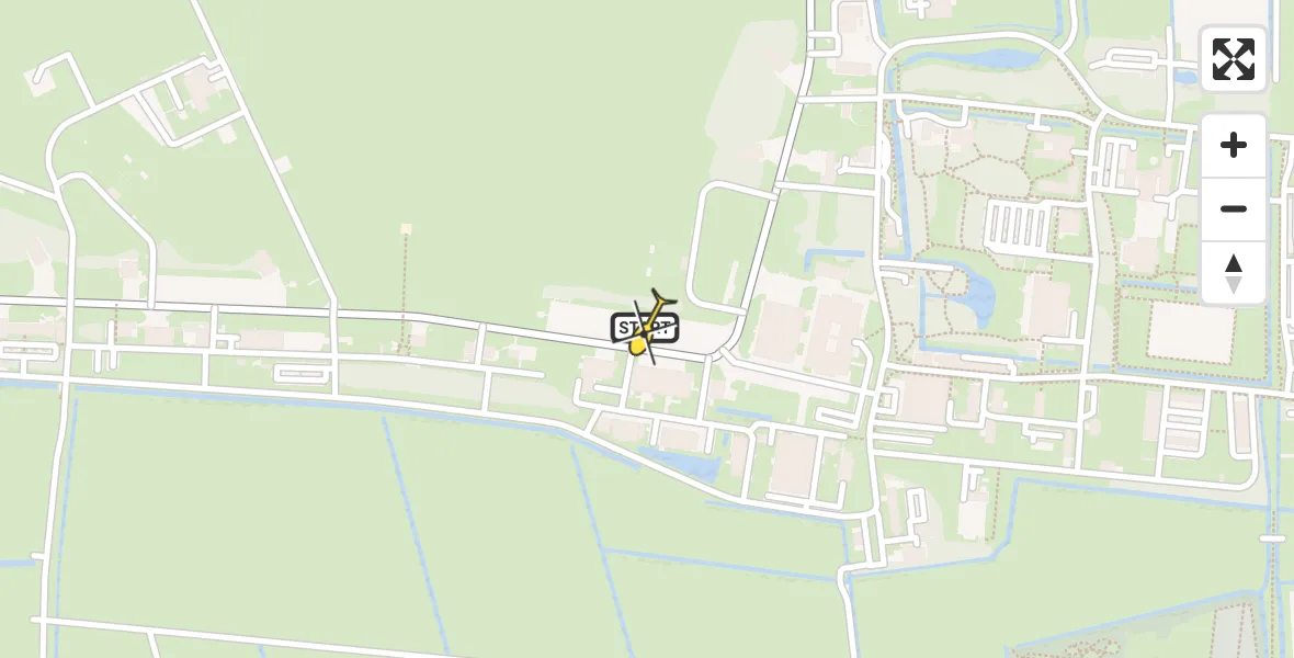 Routekaart van de vlucht: Ambulanceheli naar Vliegbasis Leeuwarden, Keegsdijkje