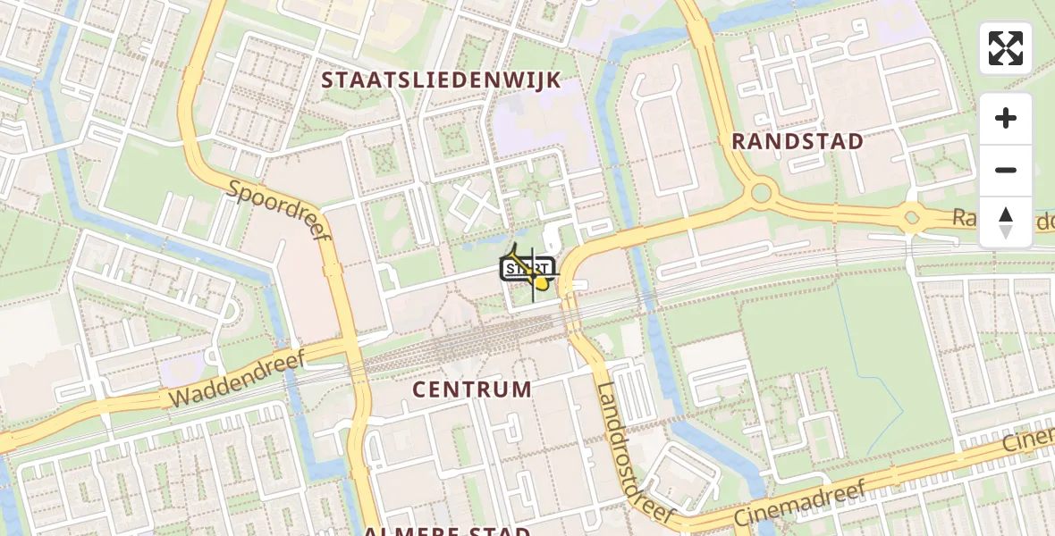 Routekaart van de vlucht: Lifeliner 1 naar Almere, Mandelastraat