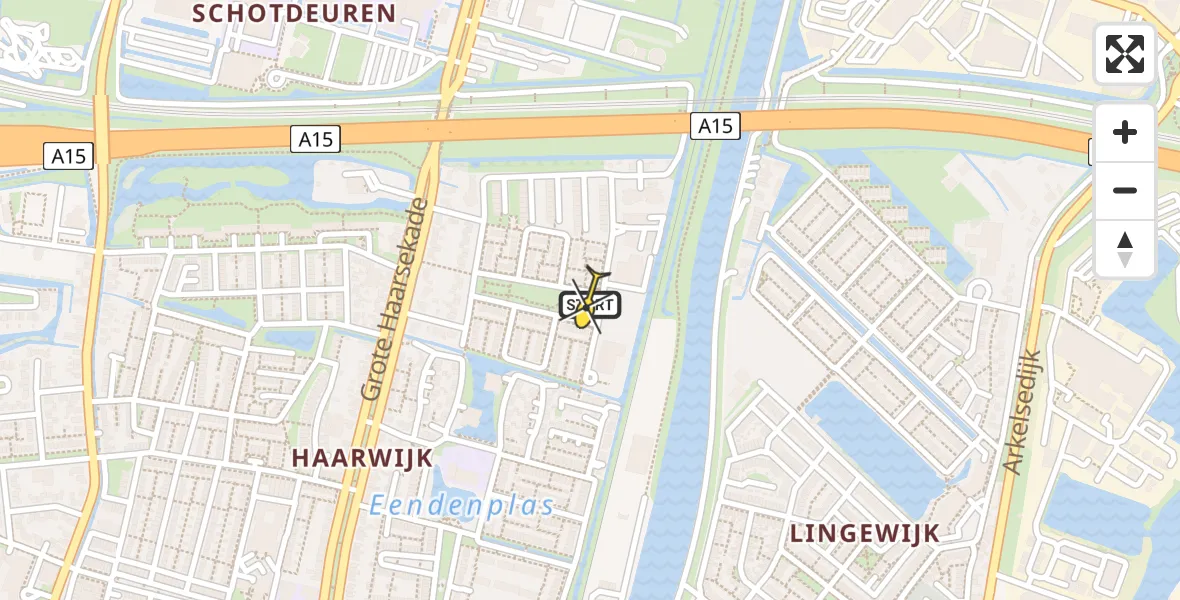 Routekaart van de vlucht: Lifeliner 2 naar Gorinchem, Kennelweg