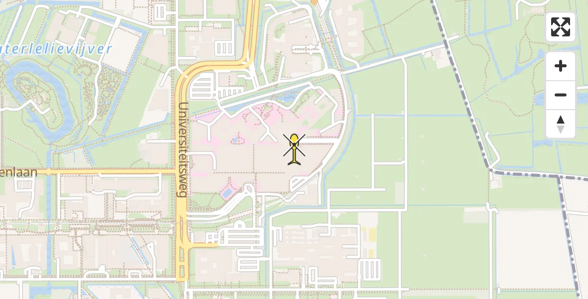 Routekaart van de vlucht: Lifeliner 2 naar Universitair Medisch Centrum Utrecht