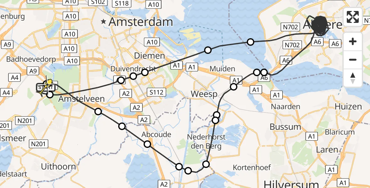 Routekaart van de vlucht: Politieheli naar Schiphol, Houtwerf