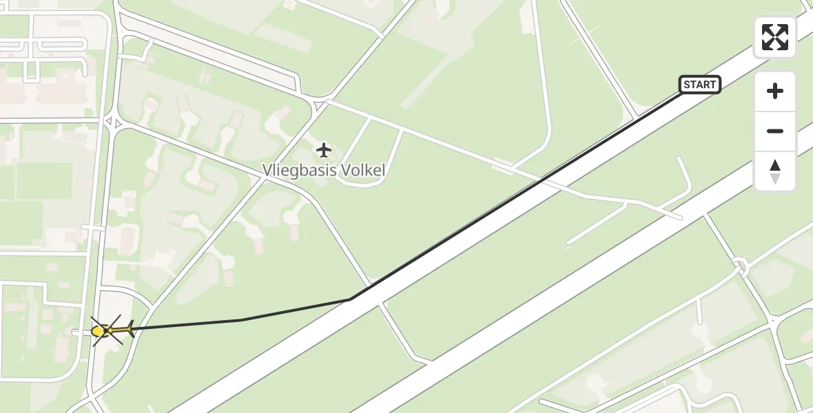Routekaart van de vlucht: Lifeliner 3 naar Vliegbasis Volkel, Zeelandsedijk