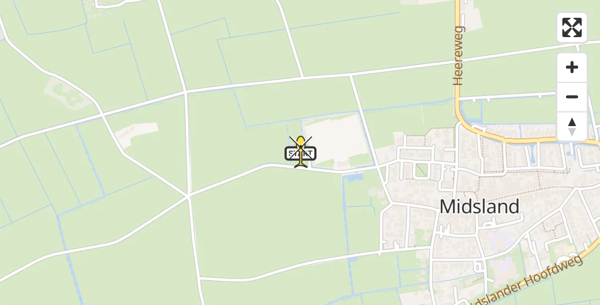 Routekaart van de vlucht: Ambulanceheli naar Midsland, Kallandspad