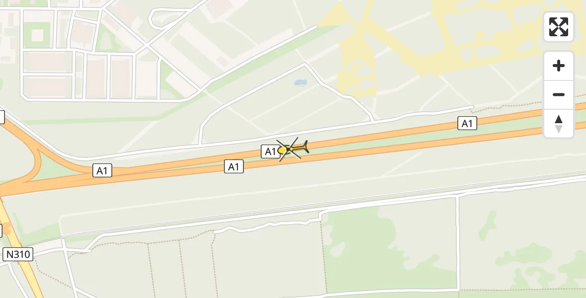 Routekaart van de vlucht: Lifeliner 1 naar Stroe