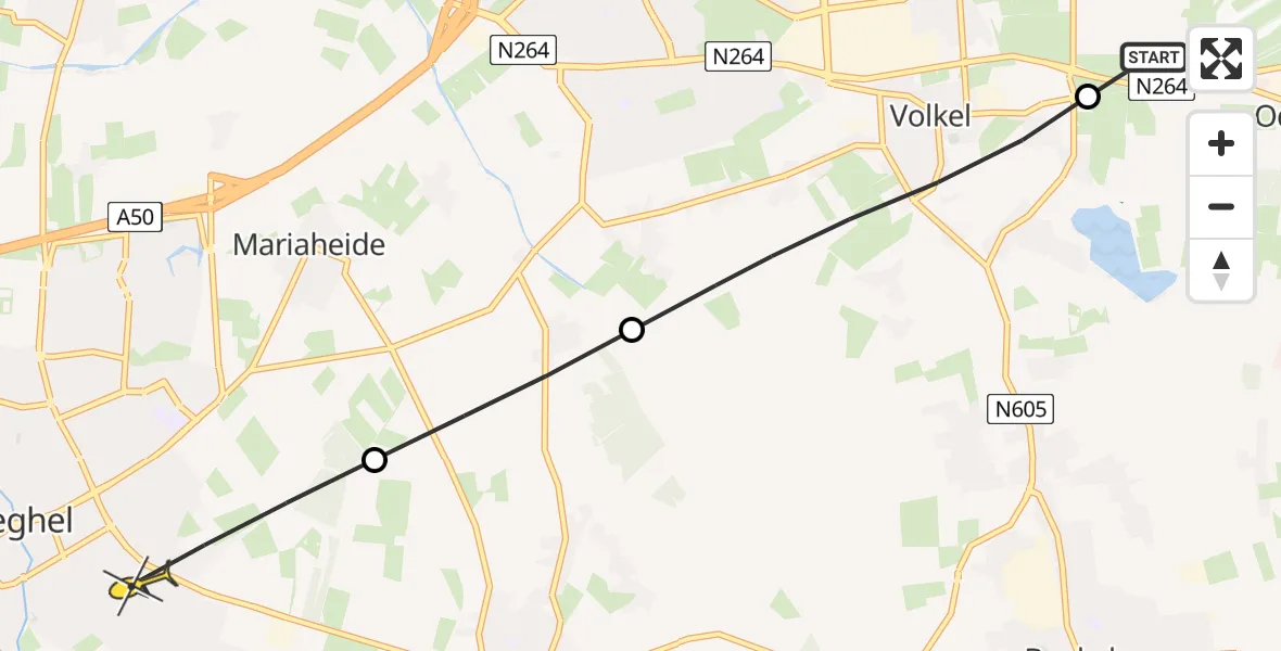 Routekaart van de vlucht: Lifeliner 3 naar Veghel, Oosterensepad