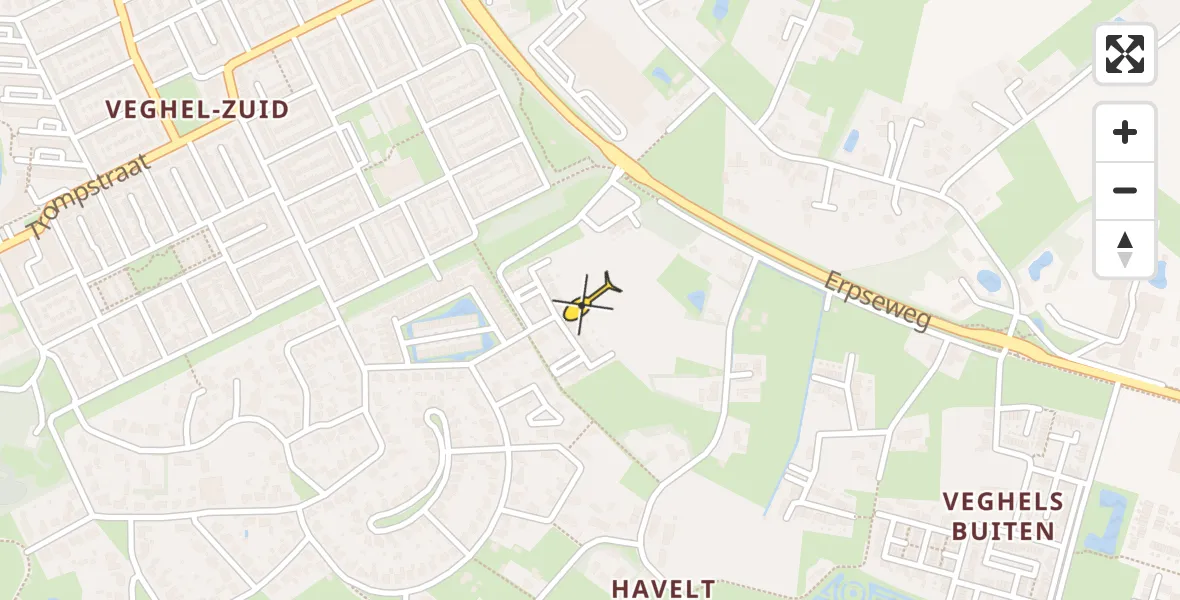 Routekaart van de vlucht: Lifeliner 3 naar Veghel