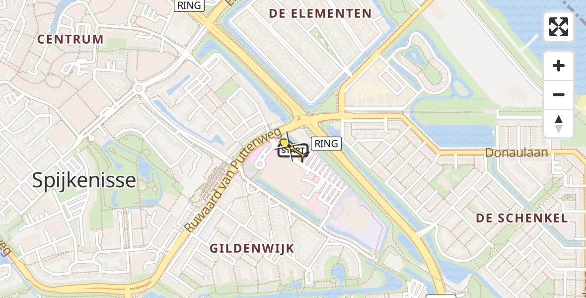 Routekaart van de vlucht: Lifeliner 2 naar Spijkenisse, Lange Schenkeldijk