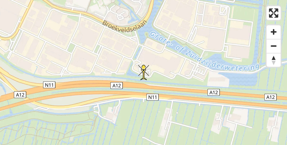 Routekaart van de vlucht: Lifeliner 1 naar Bodegraven