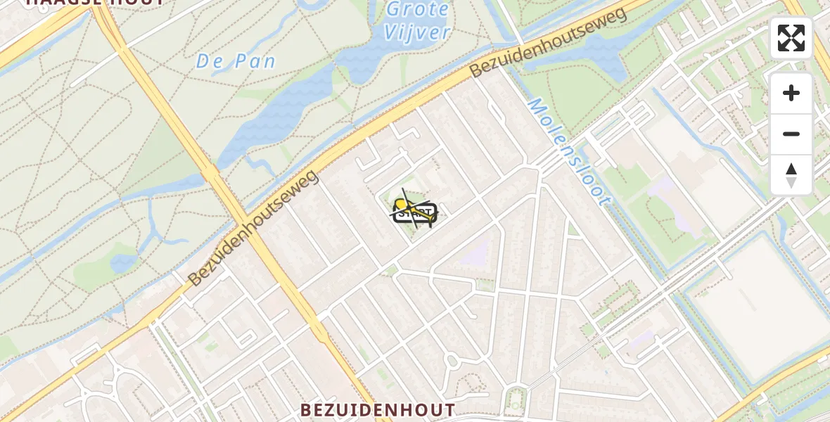 Routekaart van de vlucht: Lifeliner 2 naar Den Haag, Spaarwaterstraat