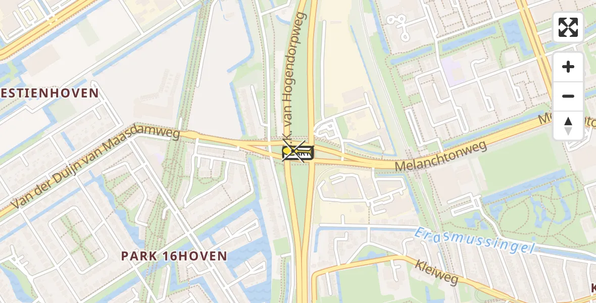 Routekaart van de vlucht: Lifeliner 2 naar Rotterdam, Van Limburg Stirumplein