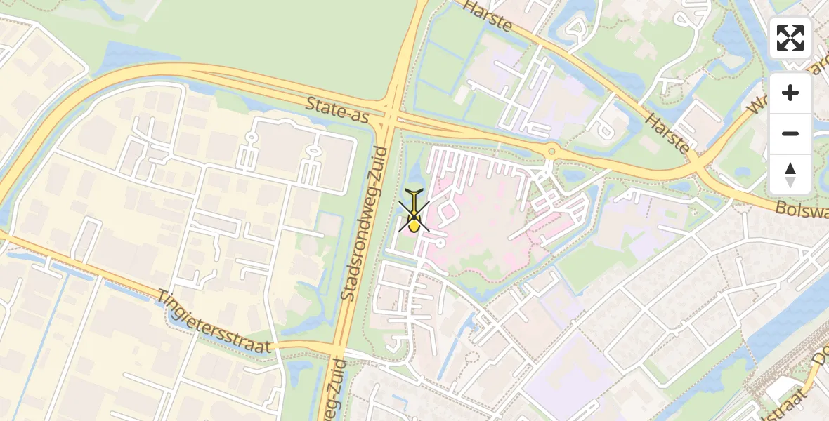 Routekaart van de vlucht: Ambulancehelikopter naar Sneek