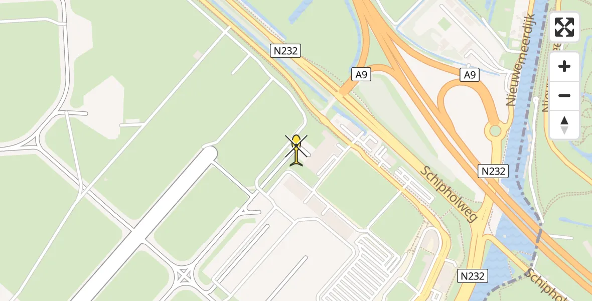 Vluchtroute Politiehelikopter van Schiphol naar Schiphol