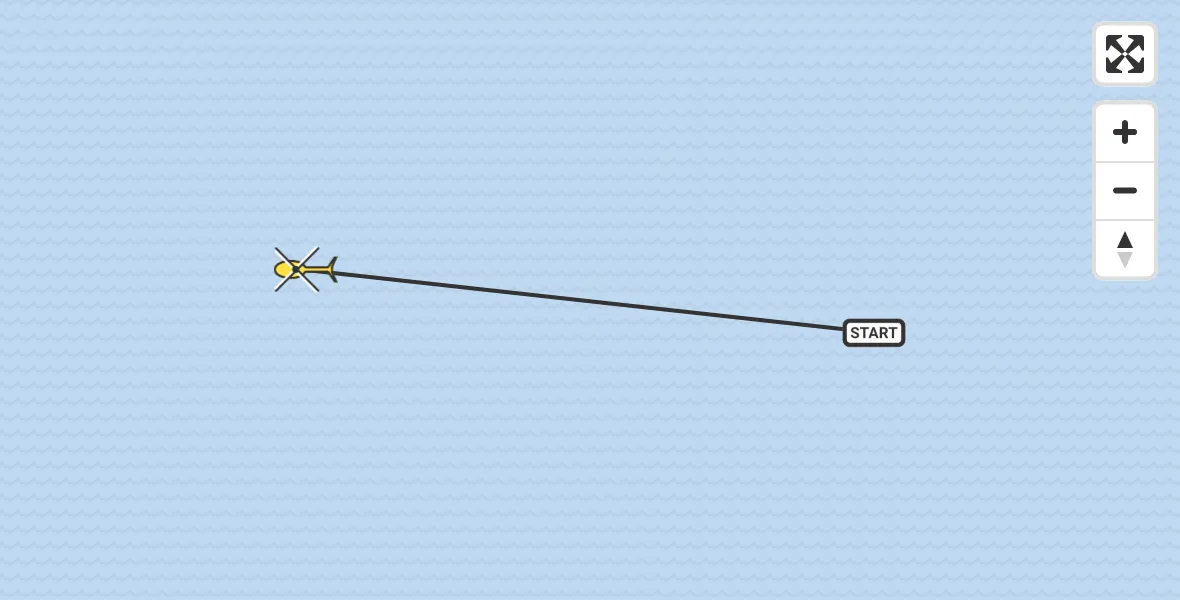 Routekaart van de vlucht: Kustwachthelikopter naar Vlissingen