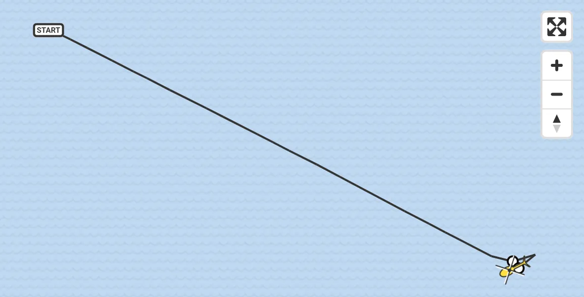 Routekaart van de vlucht: Kustwachthelikopter naar 