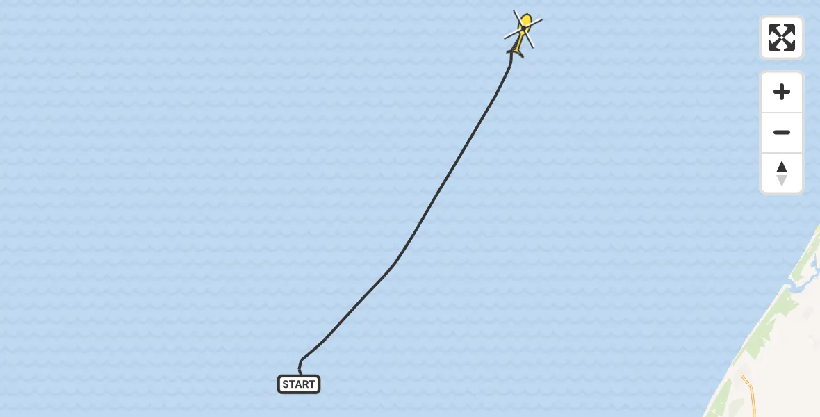 Routekaart van de vlucht: Kustwachthelikopter naar 